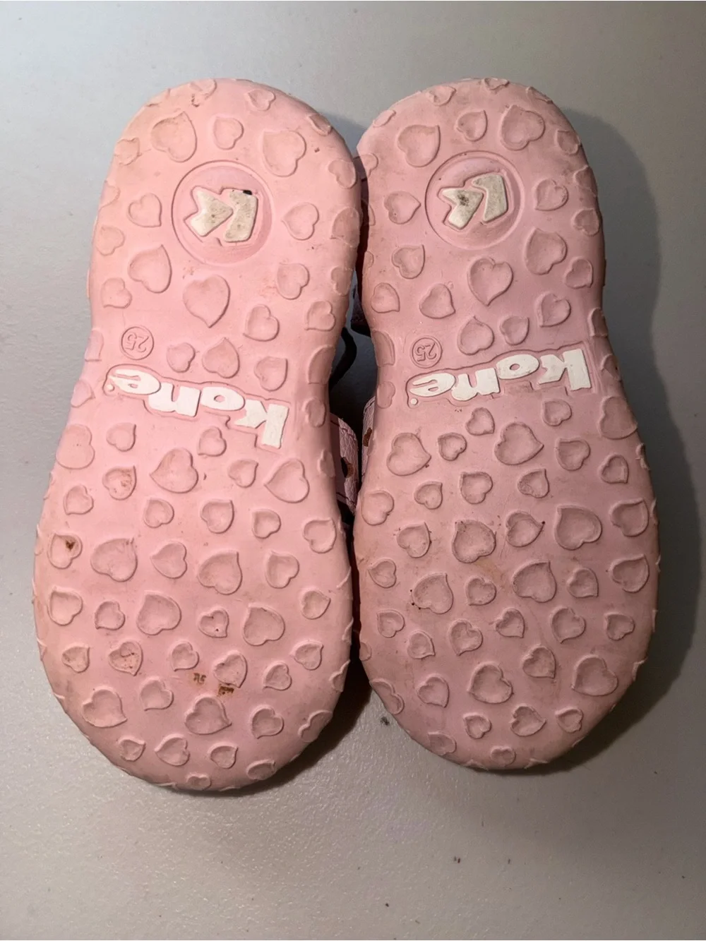 Kids Pink Heart Accent Sandals